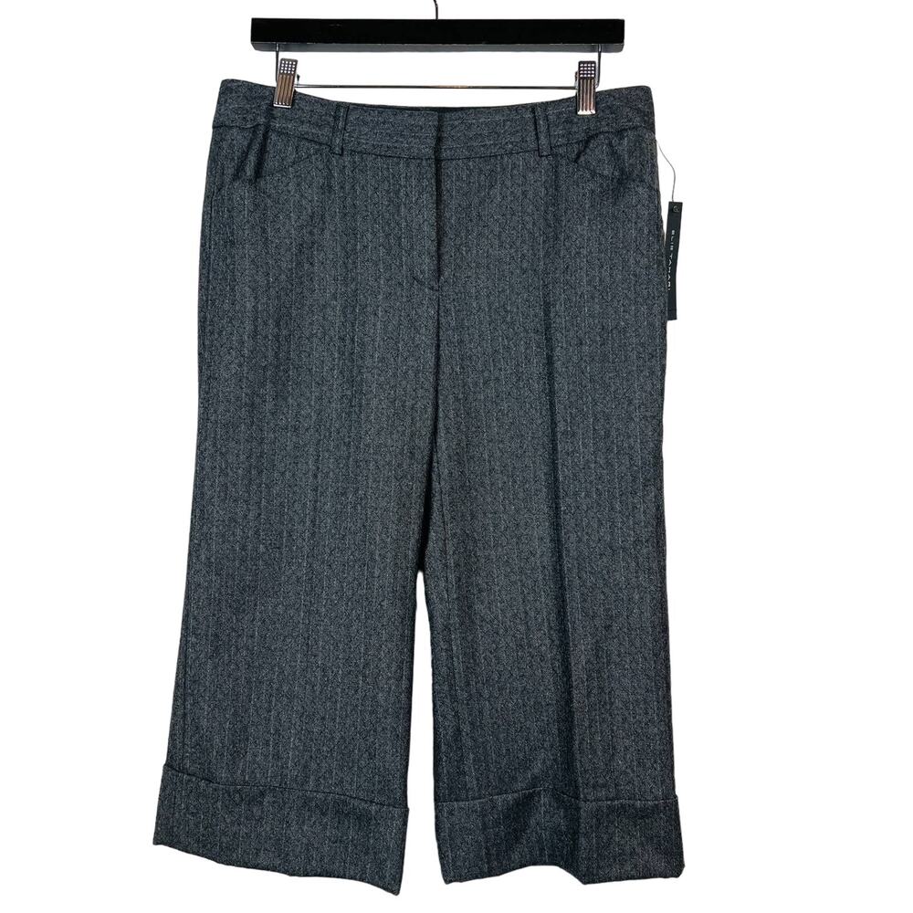 NEW! Elie Tahari Crop Trouser Short Pant Charcoal - 8